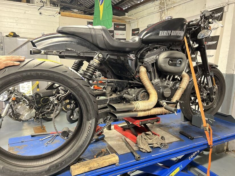 Motorcycle work at East London Motorcycles
